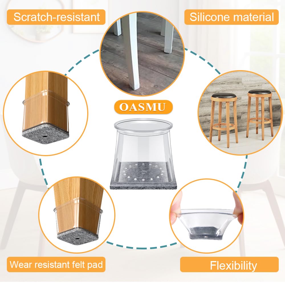 OASMU protectors show compatibility with different chair shapes and styles.