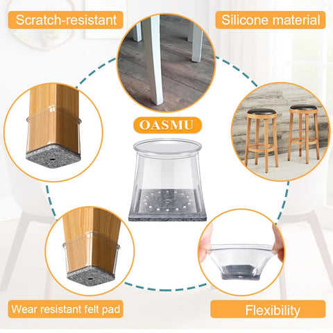 OASMU protectors show compatibility with different chair shapes and styles.