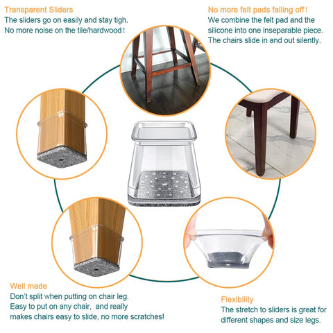 OASMU compatible with square and round chair feet