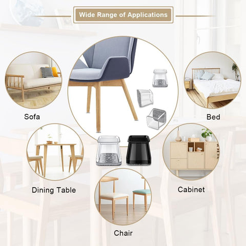 OASMU furniture feet protectors fit square and round chair legs.