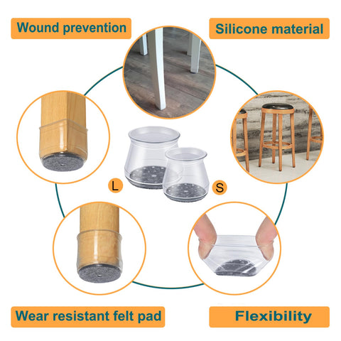OASMU felt pad under chair leg - reduces noise during movement