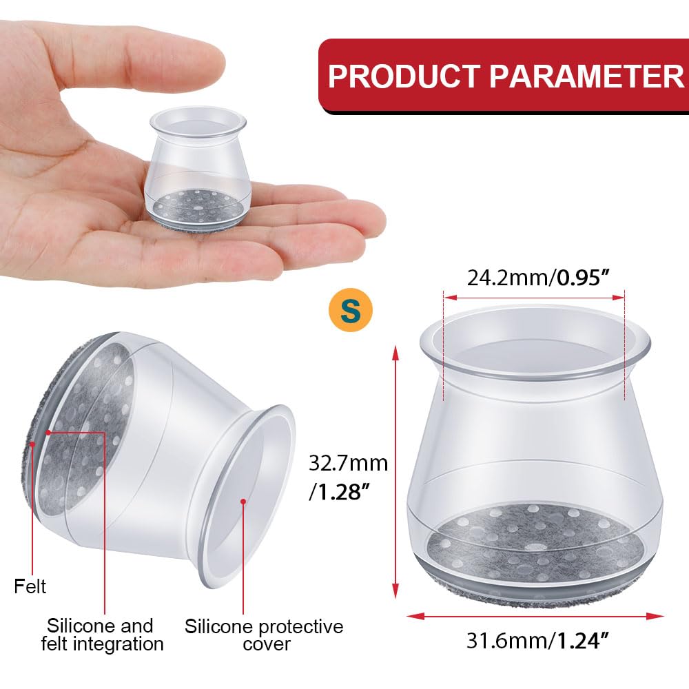 OASMU round chair foot-cap - fits standard feet for easier furniture shifts