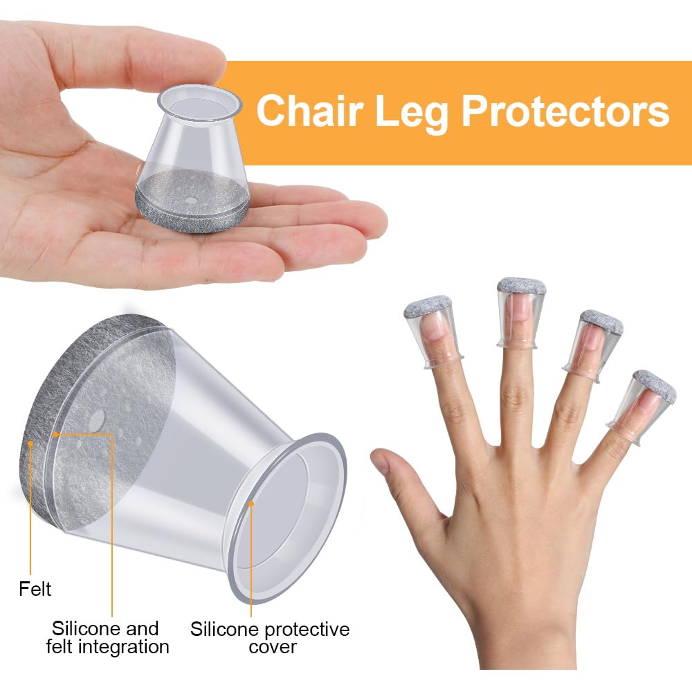 OASMU round chair feet fit 1/2 to 15/16 inch for versatile protection.