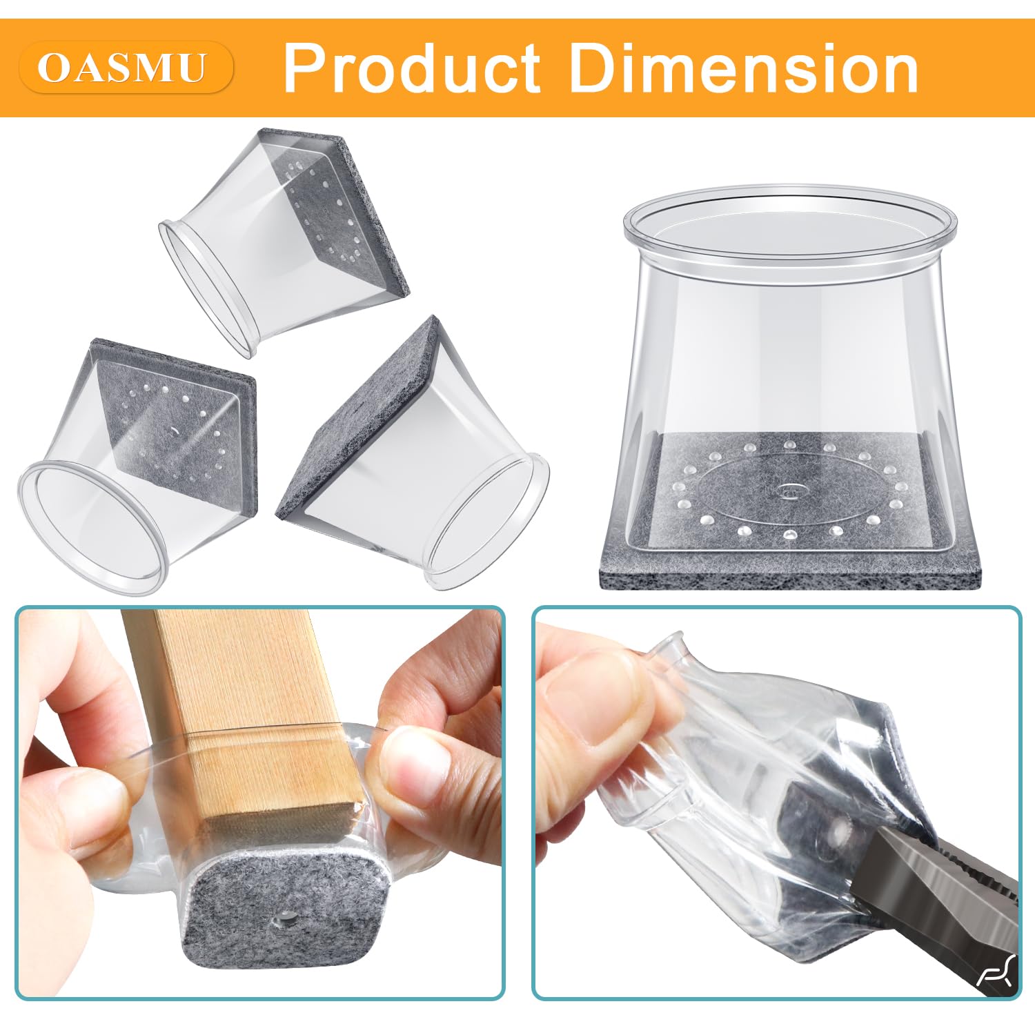 OASMU silicone cap close-up illustrating easy slip-on design and fit.