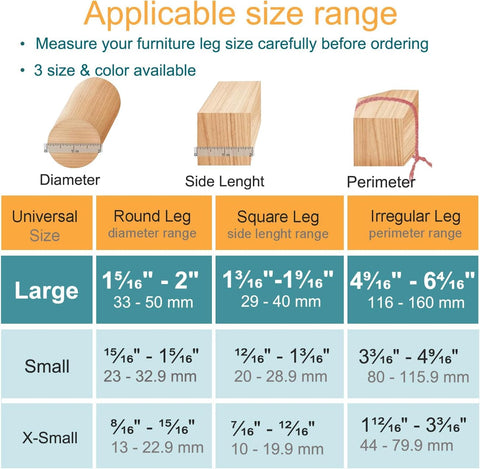 OASMU chair leg protectors on wood floor prevent scratches and noise.