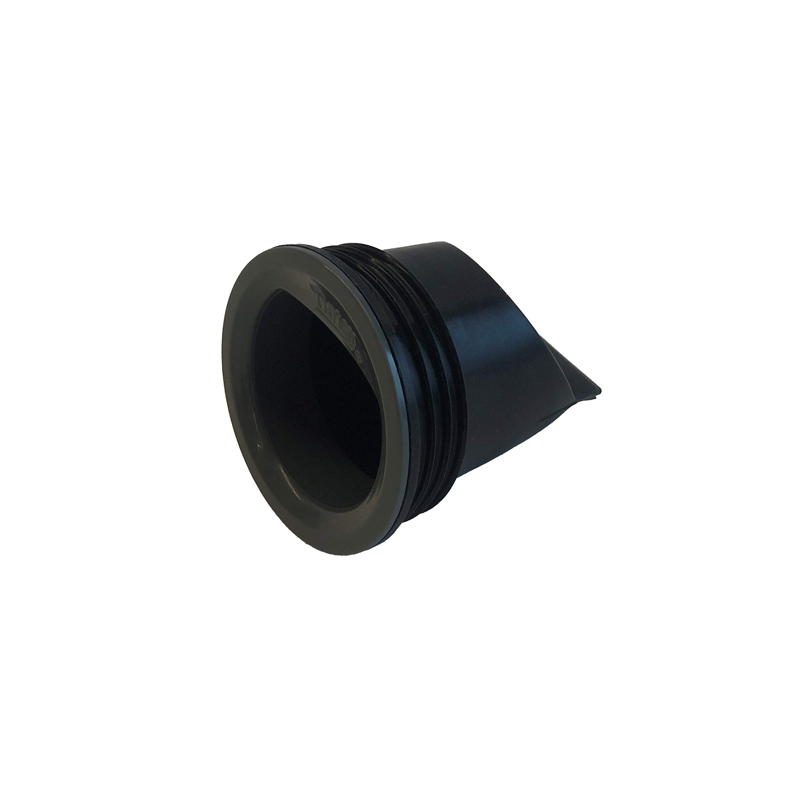 Closeup of Oatey 43745 seal shown in black for drain sealing.