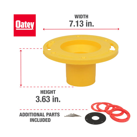Oatey flange extender with standard wax ring seal for remodeling