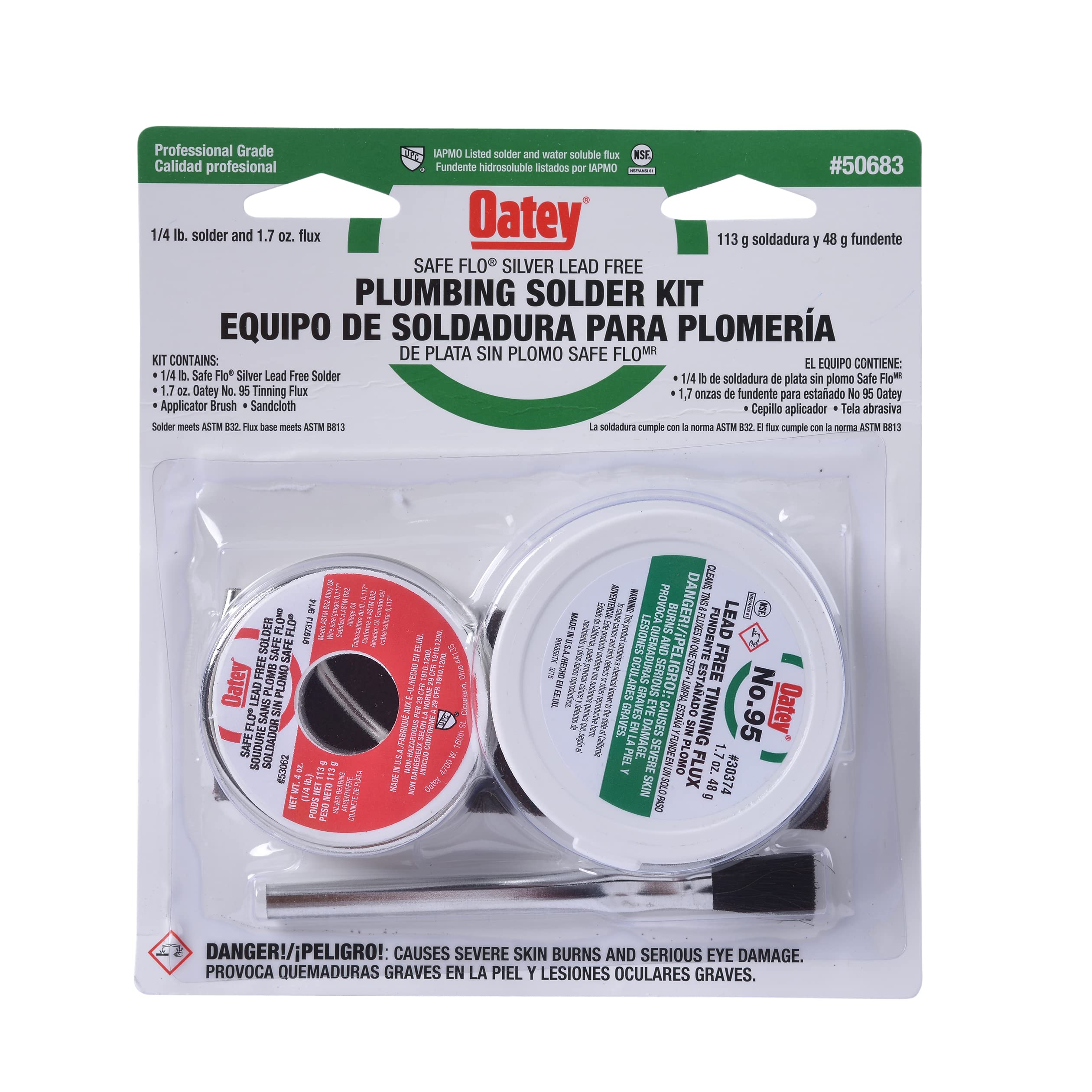 Oatey Safe-Flo flux 95 bottle ready for smooth tinning and clean joints