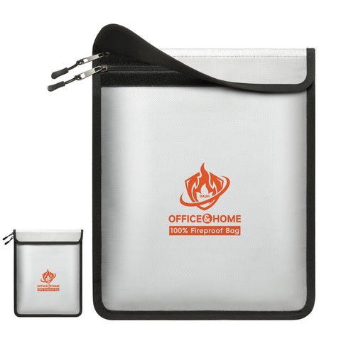 OAUH upgraded fireproof document bag front view showing sturdy construction and secure protection.