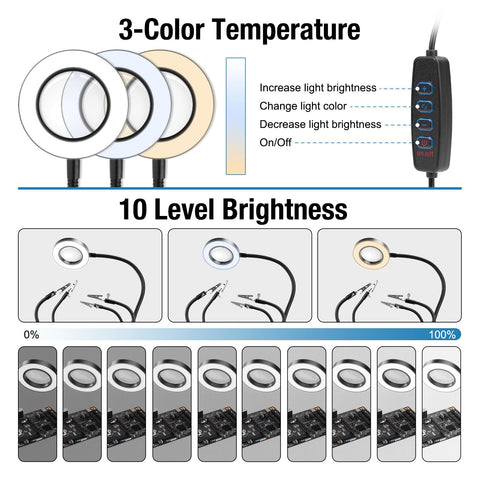 OBDMONSTER 5X magnifier lamp with bright, adjustable lighting