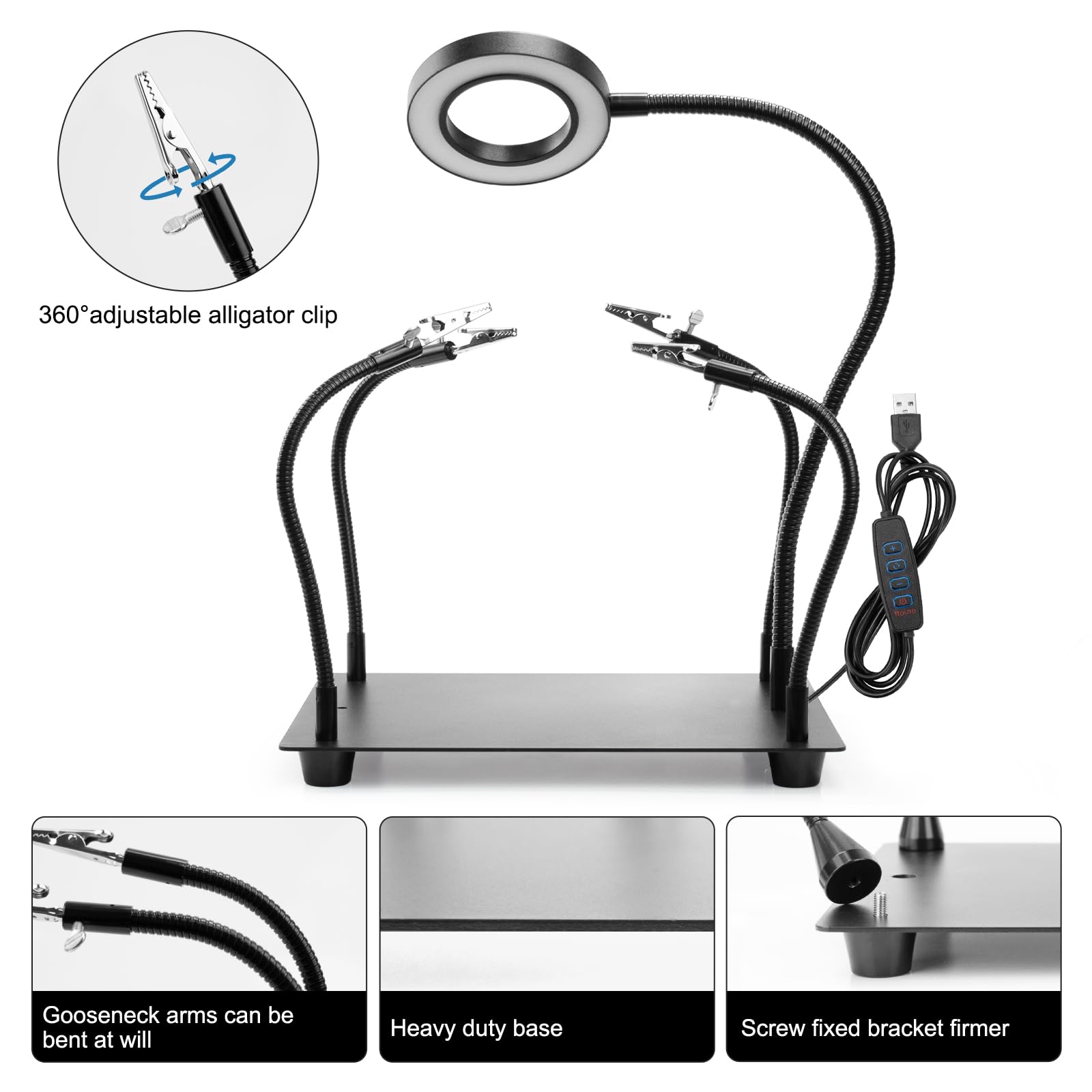 OBDMONSTER four-arm setup with adjustable clips for precise placement