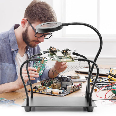 OBDMONSTER four arms hold components during soldering tasks