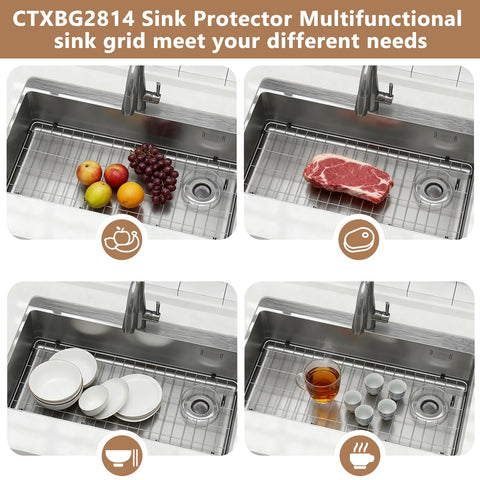 Obida CTXBG2814 Crosstown basin rack installed in a compatible sink for fit