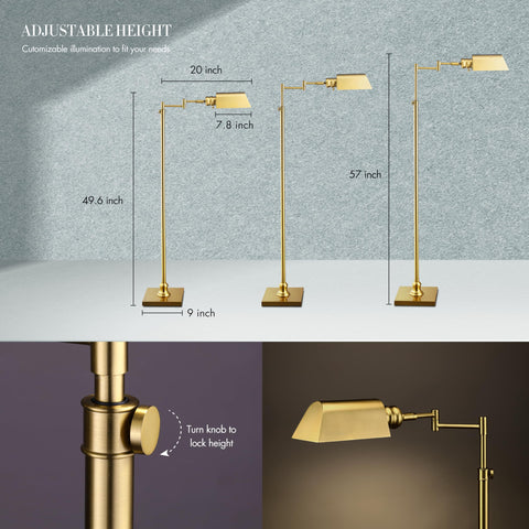 O’Bright Arcadia height-adjustable lamp from 47 to 55 inches fits diverse spaces.