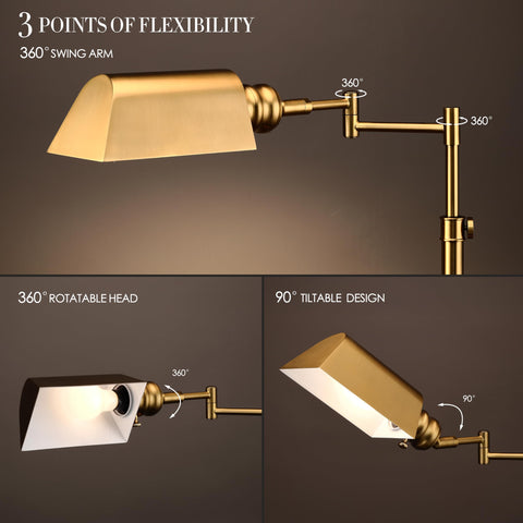 O’Bright Arcadia swing-arm light enables precise reading or crafting.