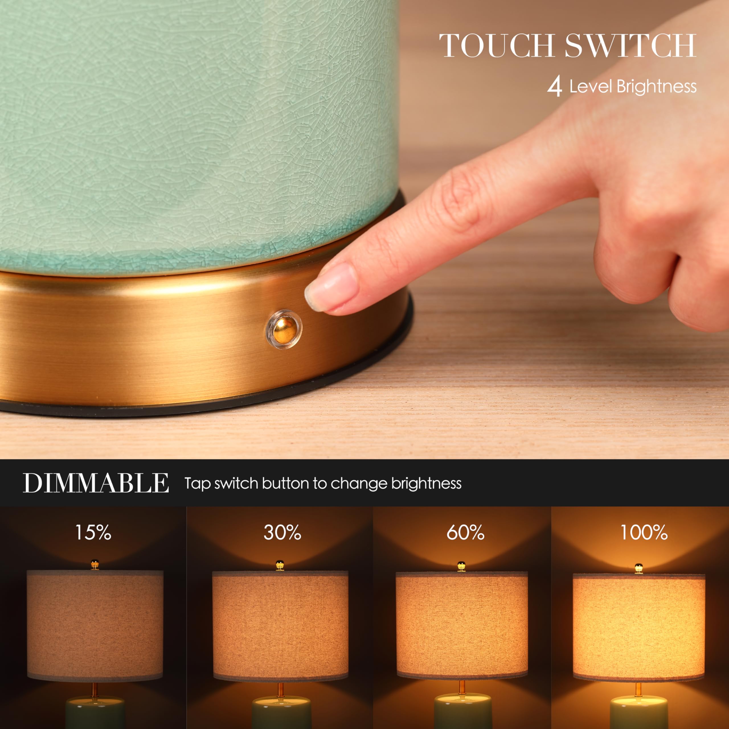 O'Bright Dune oatmeal shade diffuses warm light for cozy evenings