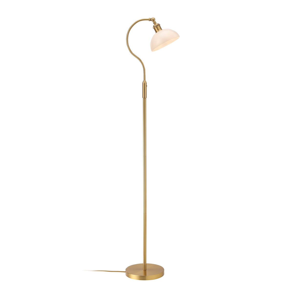 O'Bright Heritage floor lamp with curved arm for focused reading light.