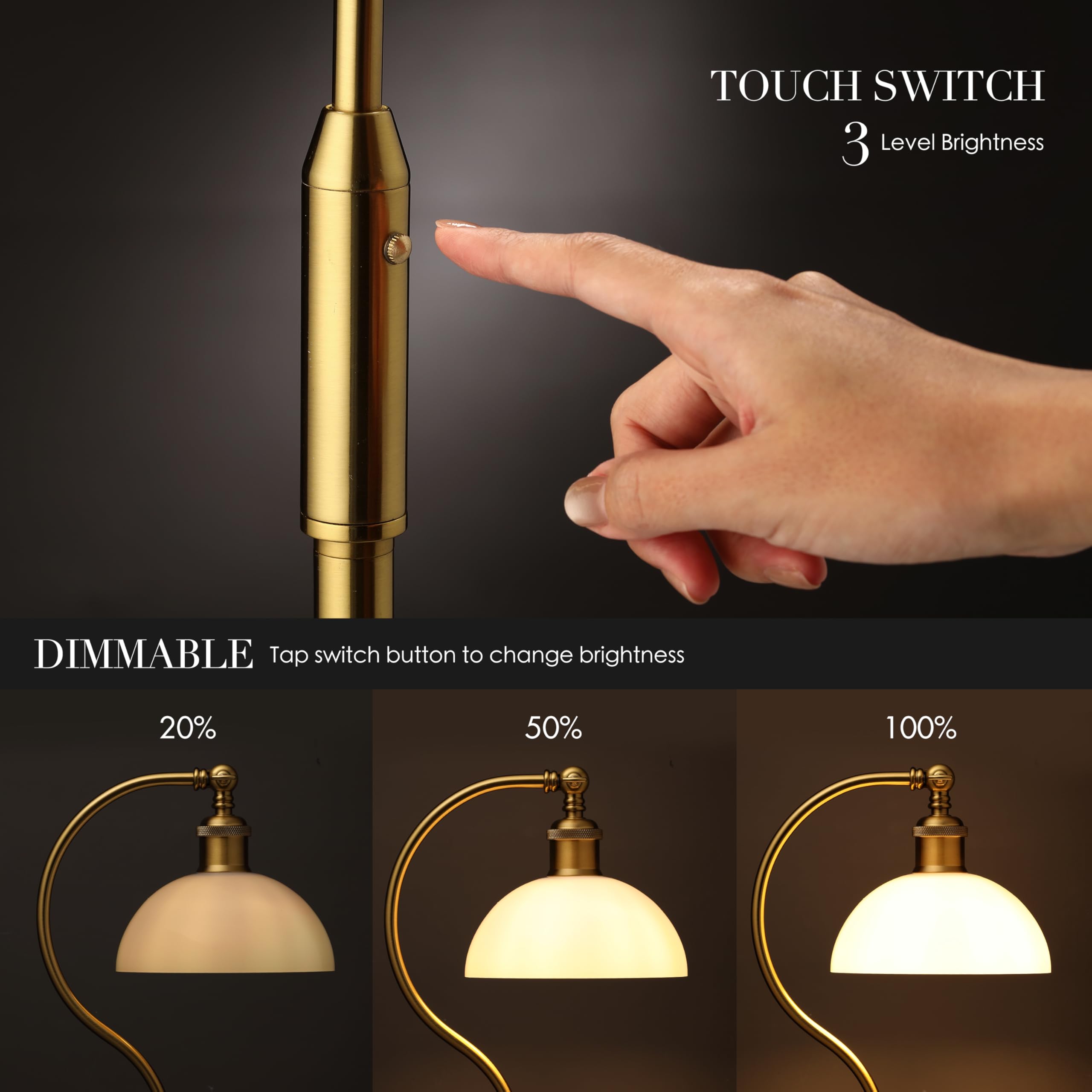 O'Bright Heritage lamp with tiltable shade for precise light direction.