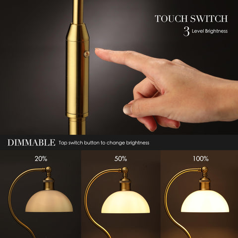 O'Bright Heritage lamp with tiltable shade for precise light direction.