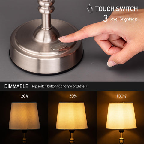 O'Bright Seraph mini demonstrating three brightness levels for ambiance or task lighting.