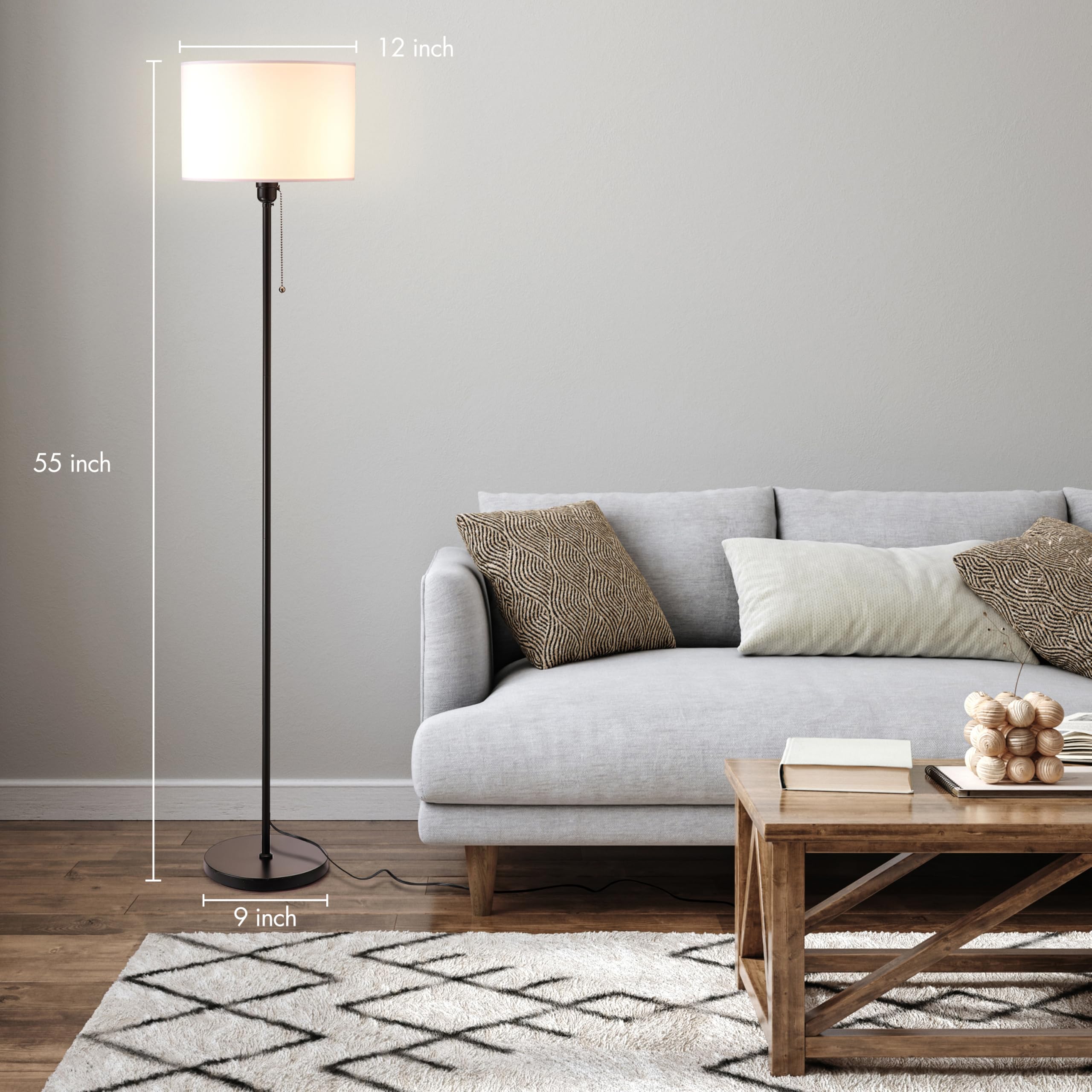 O'Bright Ted pull-chain switch enables easy on/off control for quick lighting adjustments.