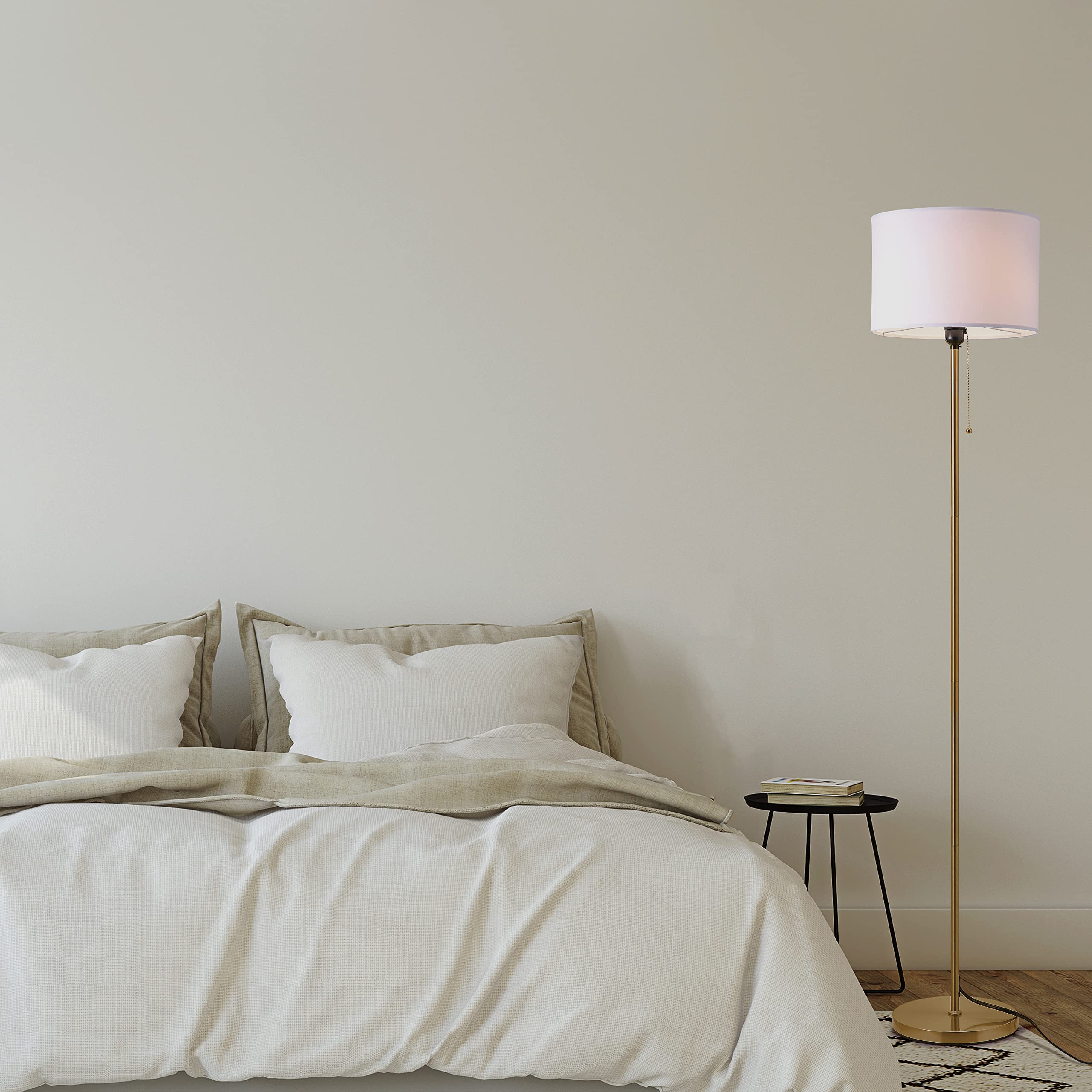 O'Bright Ted white linen shade diffuses light softly for cozy spaces.