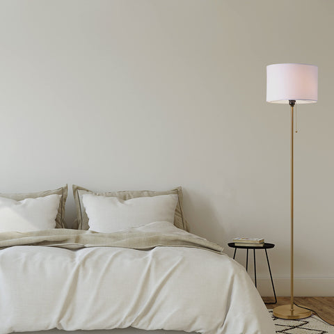 O'Bright Ted white linen shade diffuses light softly for cozy spaces.