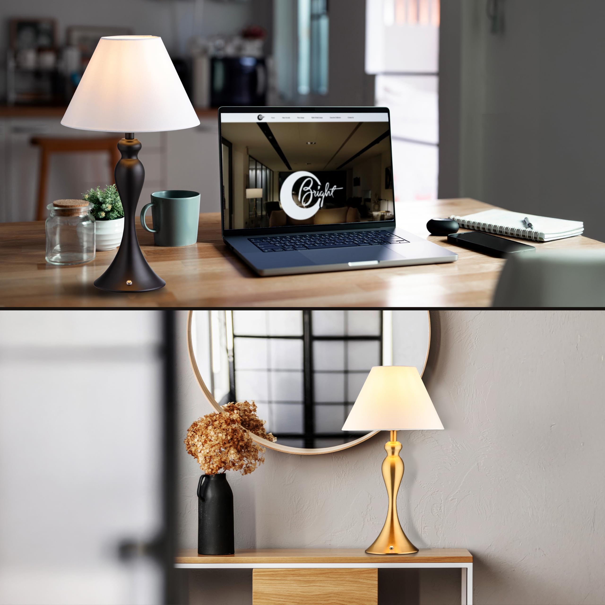 O'Bright Ember lamp in black variant complements contemporary decor.