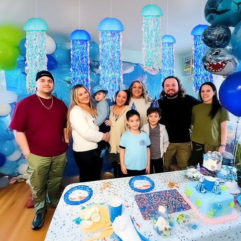 OBXT jellyfish lanterns illuminate classrooms with a gradient blue sea-kissed vibe