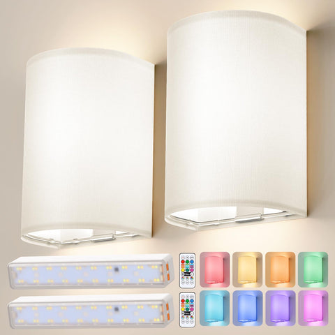OCATO battery-operated wall sconce set two with magnetic mounting for easy placement