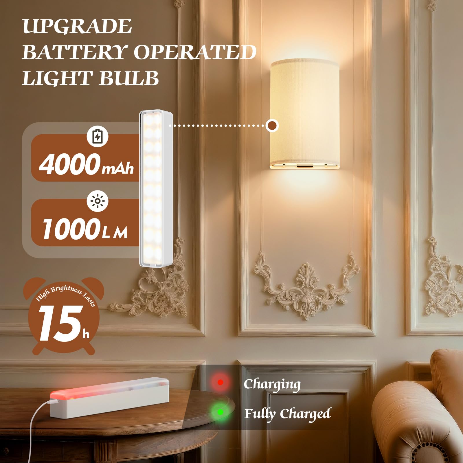 OCATO dimmable wall sconce with 16 RGB colors for mood lighting