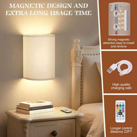 OCATO wall sconce installation using sticky hooks or screws