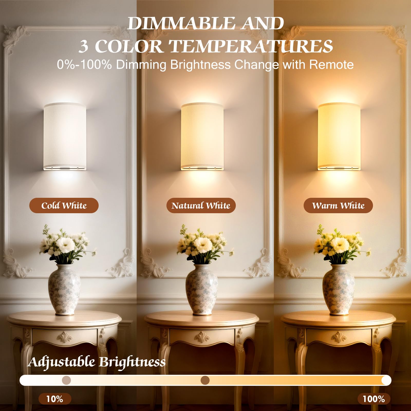 OCATO wireless wall lights with remote for convenient dimming