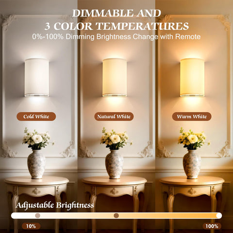 OCATO wireless wall lights with remote for convenient dimming