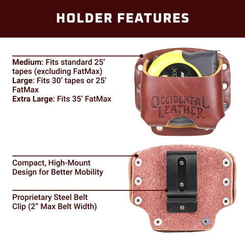 Occidental Leather FatMax compatible holster keeps tools secure on site.