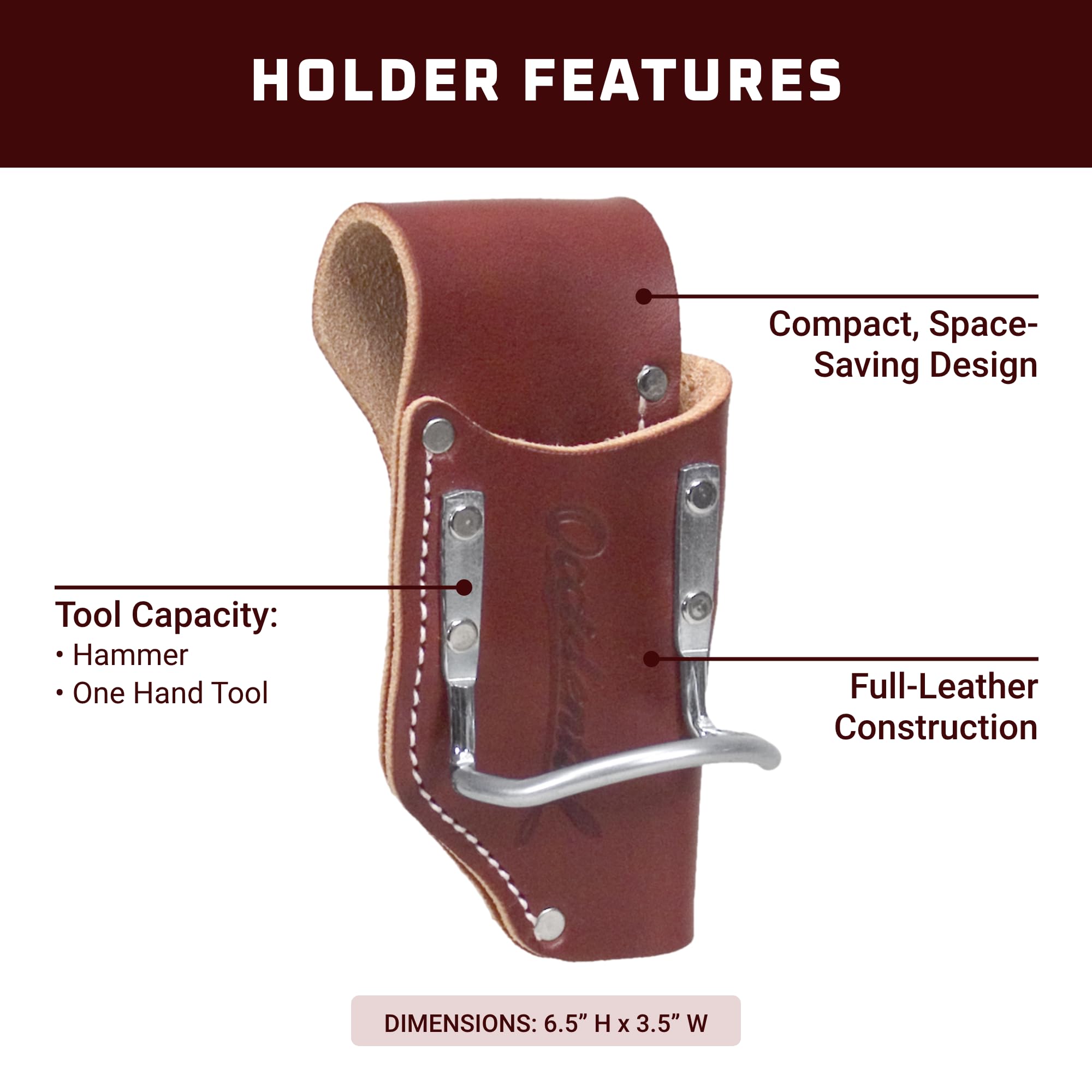 Occidental Leather in-use view shows double tool capacity on a belt holster.