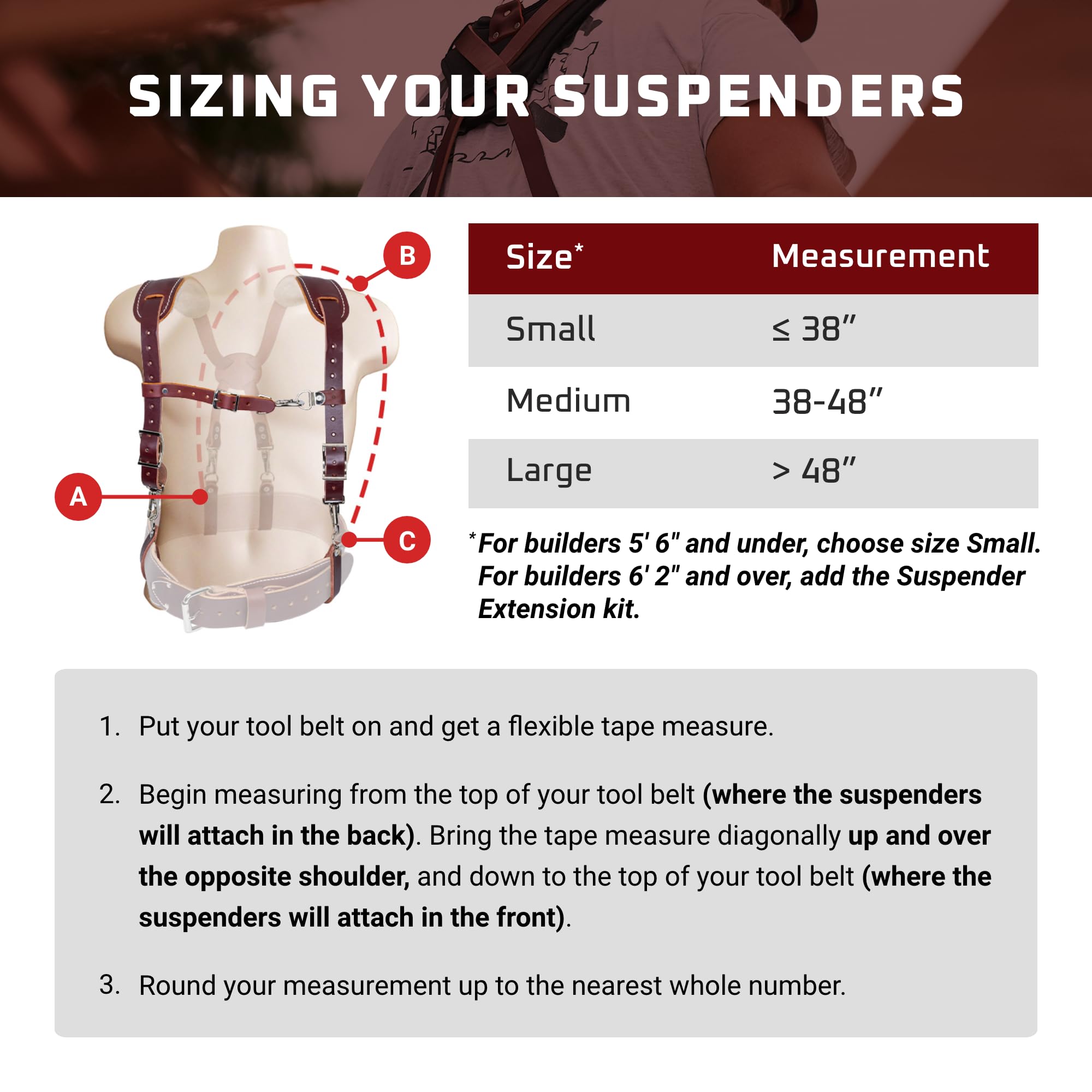 Release-and-hang design with adjustable chest strap for fast on-off.