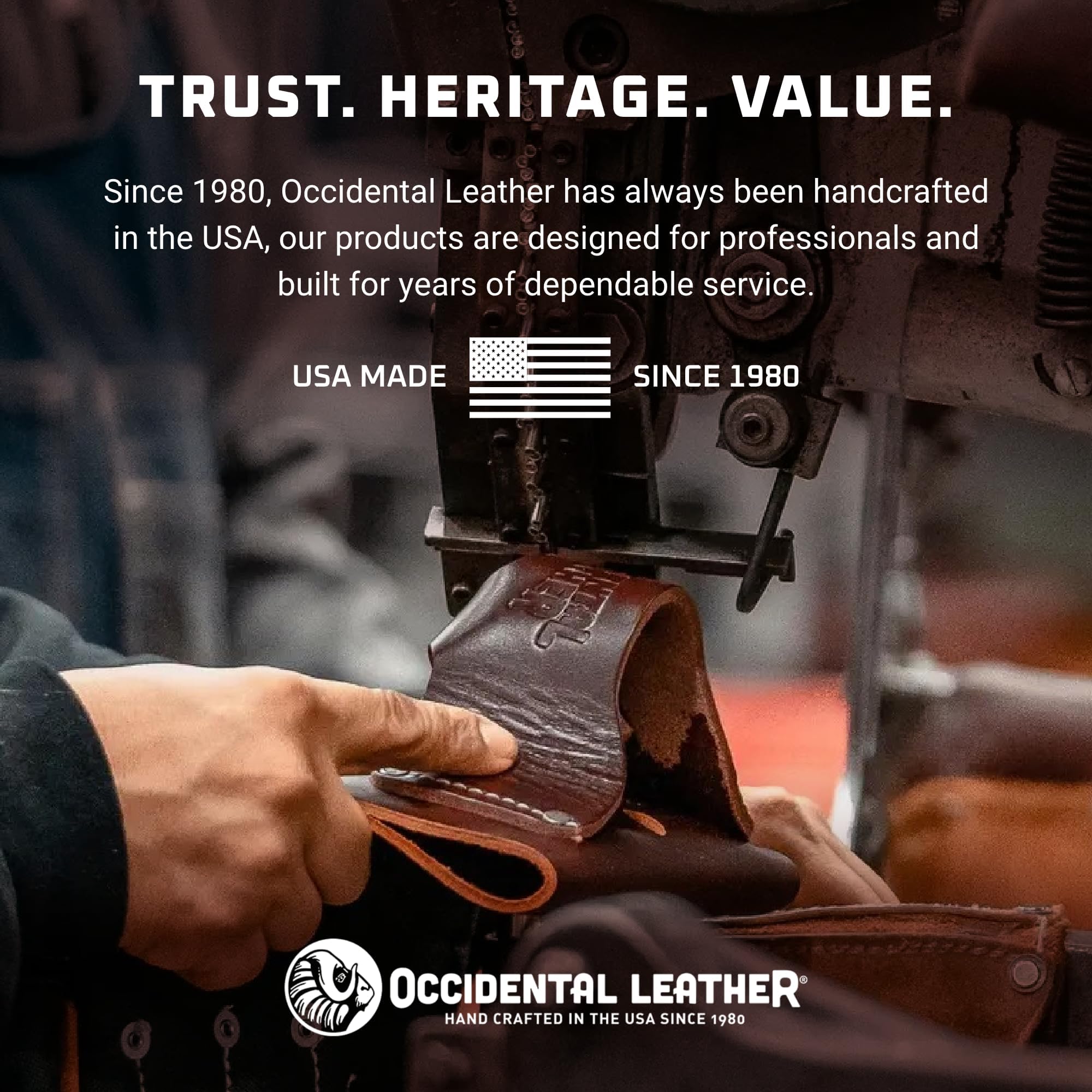 Occidental Leather Tape & Knife Holder—USA-made, built to endure daily job site use.