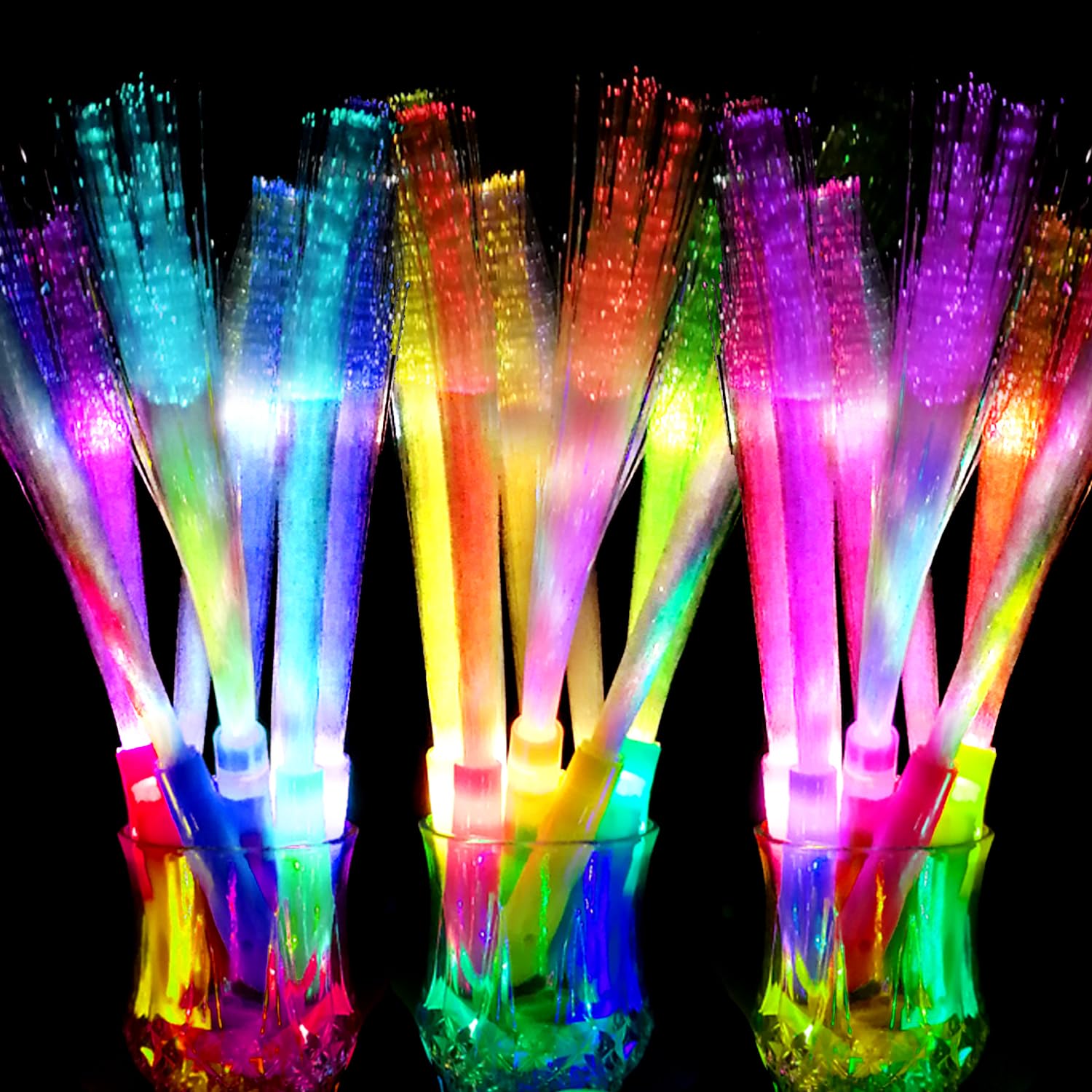 OceanWings glow fiber optic wand in blue for vibrant party lighting