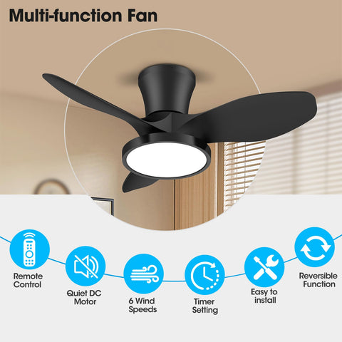 ocioc dc-motor ceiling fan enables quiet operation and efficiency