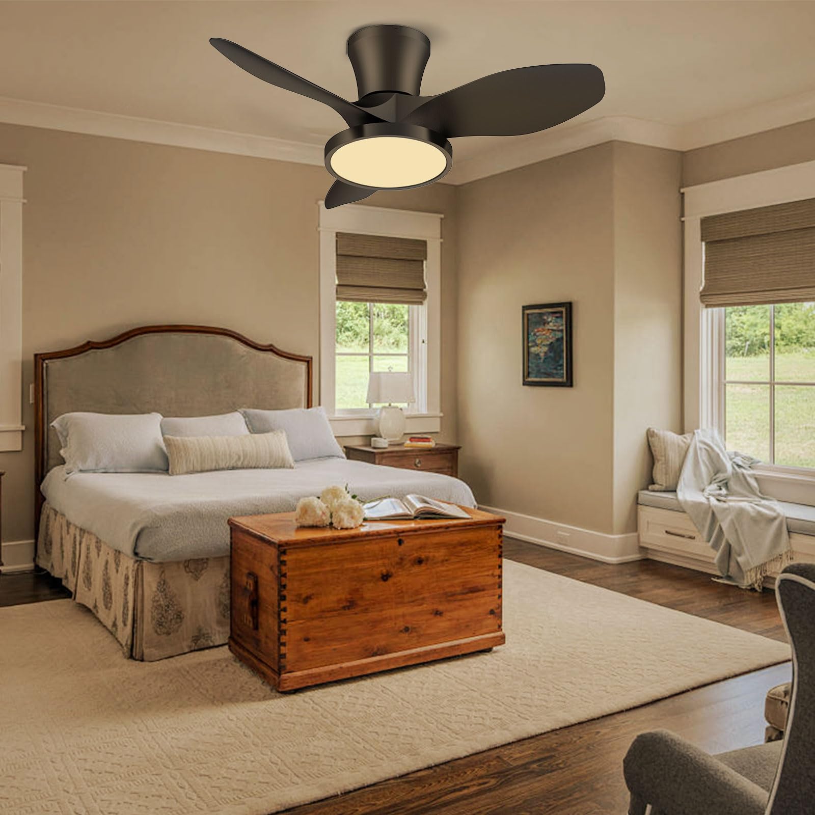 ocioc easy-install ceiling fan with simple one-person setup