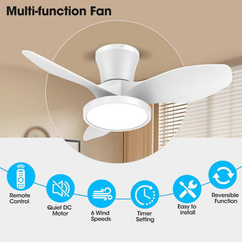 ocioc remote-controlled ceiling fan operating from across the room