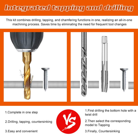 OCR drill tap set all-in-one function for drilling, tapping, chamfering.