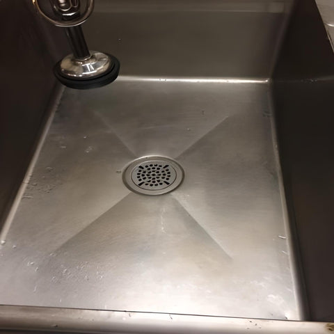 OCS Parts universal 3-inch drain fit works with most 3-compartment sinks.