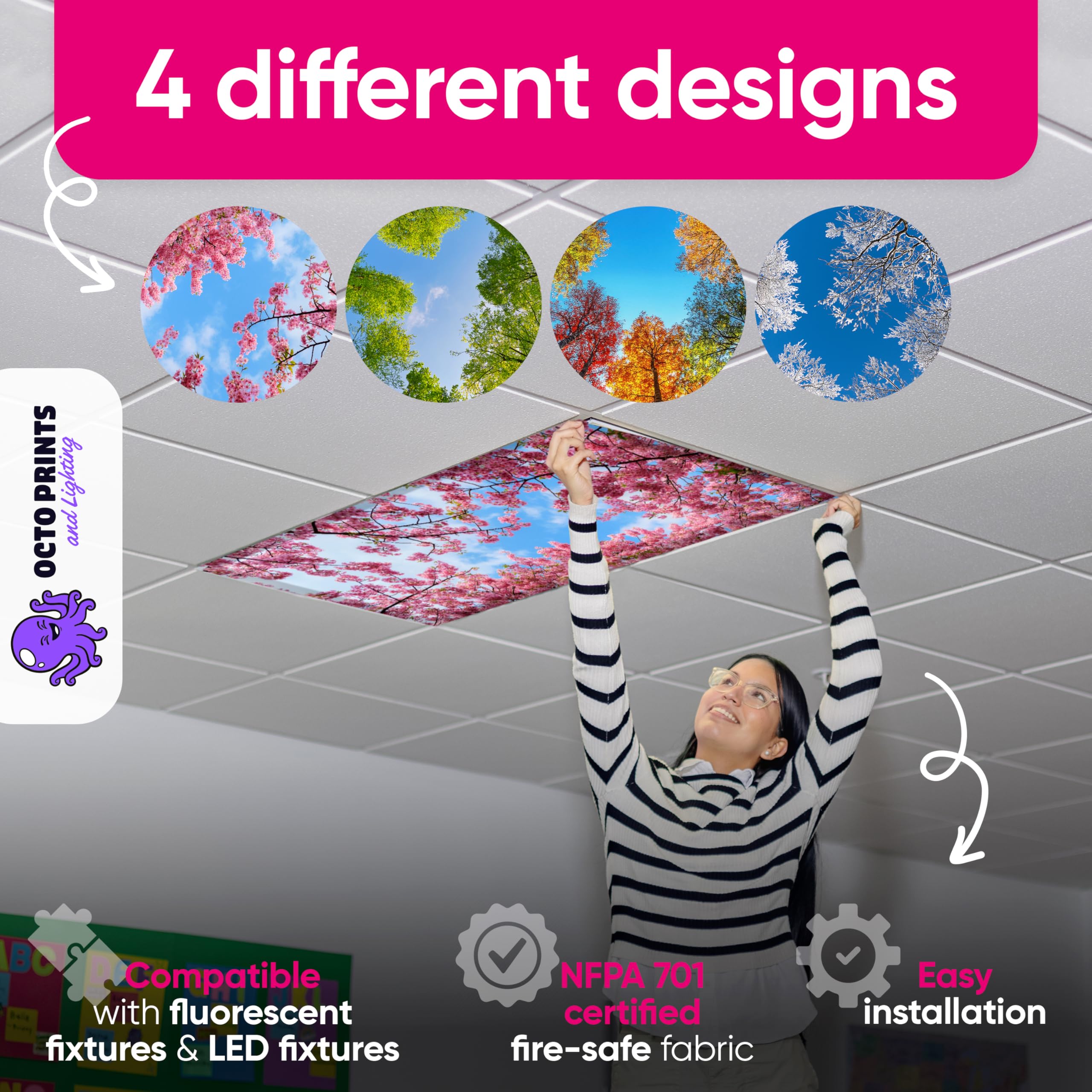 OCTO LIGHTS ambient upgrade transforms ceilings with stylish color options.
