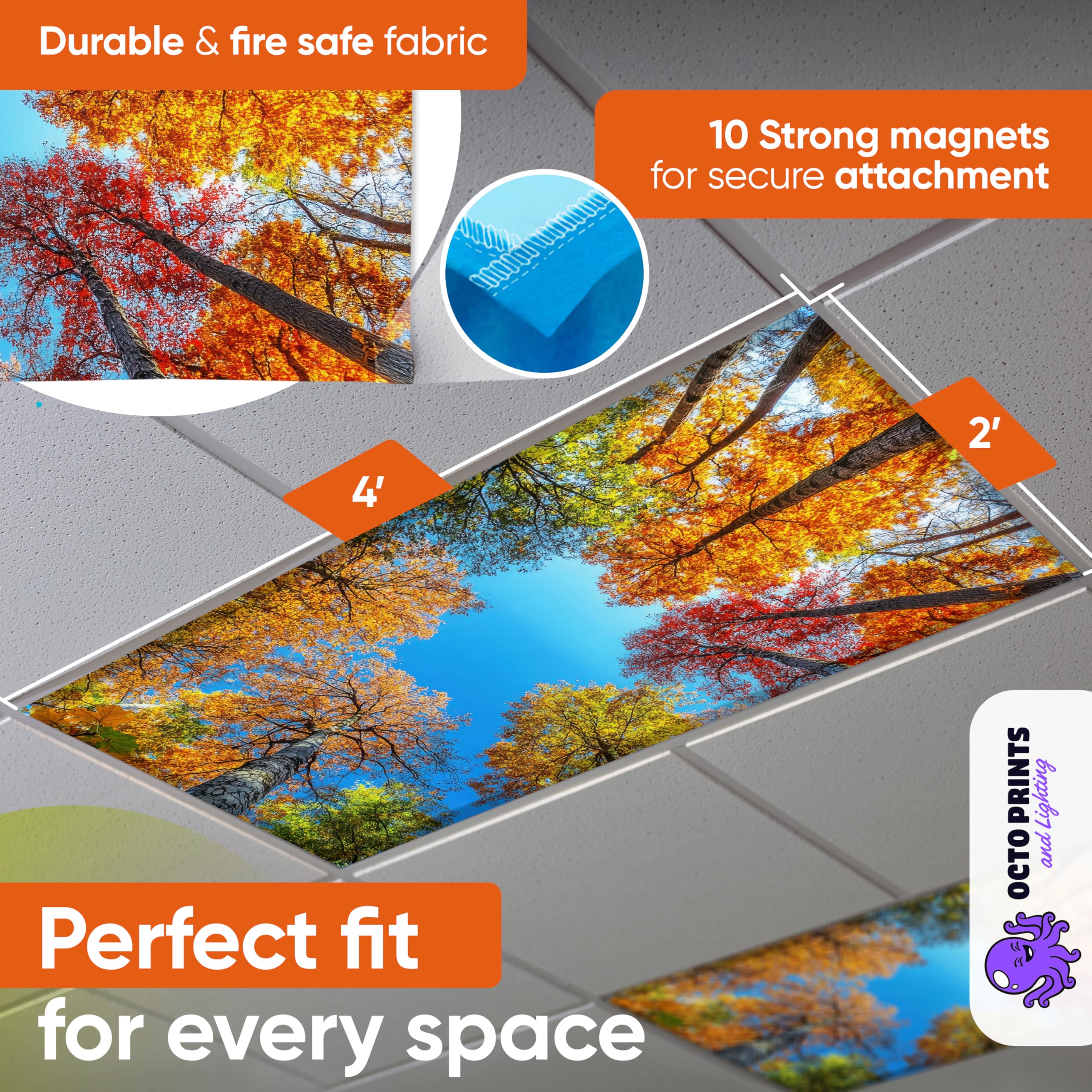 OCTO LIGHTS magnetic cover for office enhances focus with easy snap-on installation.