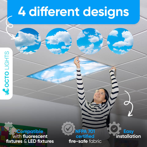 OCTO LIGHTS soft glow reduces harsh lighting in a cubicle