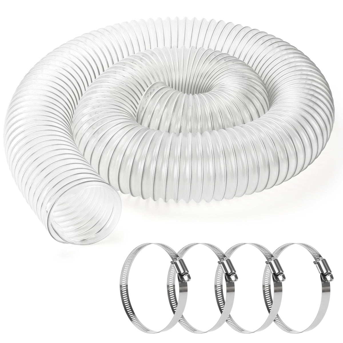 ODDMUCK 4in clear dust collection hose for woodworking debris and visibility