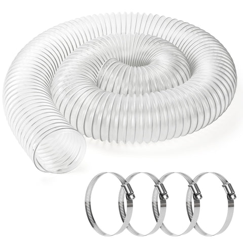 ODDMUCK 4in clear dust collection hose for woodworking debris and visibility