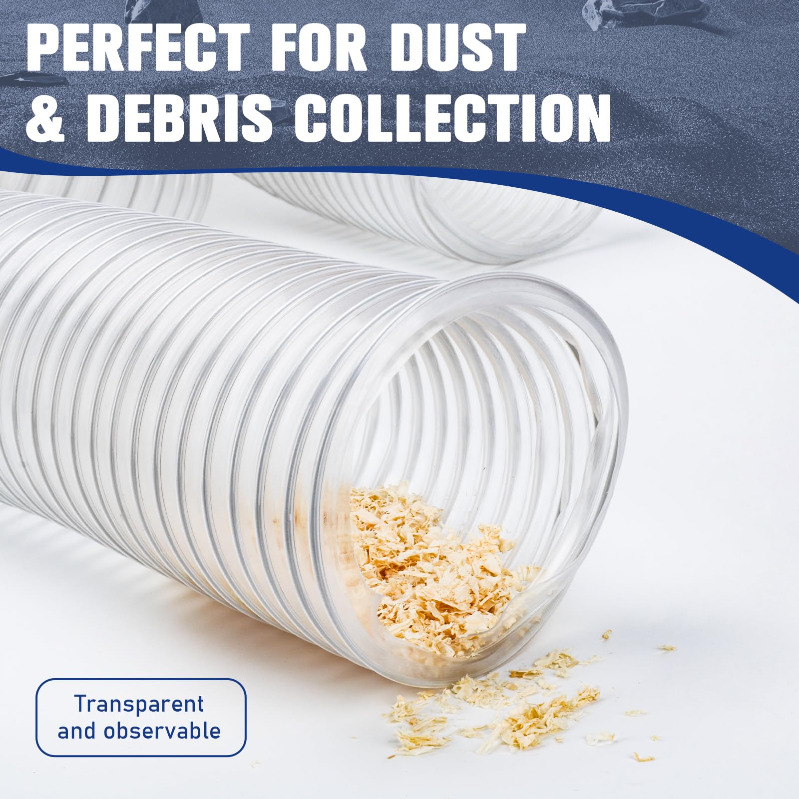 ODDMUCK hose compatible with dust collectors, shop vacuums, and industrial systems